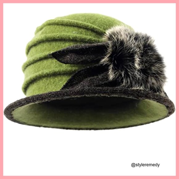 100% Wool Vintage Winter Beret Bucket Hat